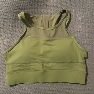 ZYIA Olive Green High Neck Sports Bra with Racerback